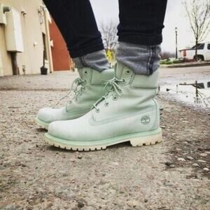 Timberland Boots Womens 8.5 M MintGreen Tiffany co. Blue